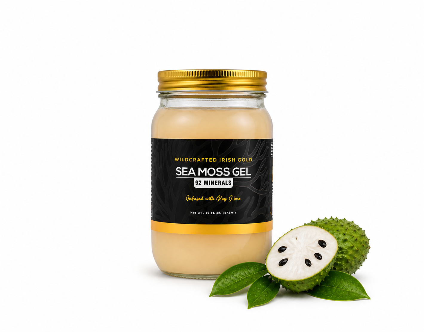 Irish gold Sea Moss Gel infused with Key Lime