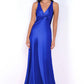 Odette Maxi Dress - Royal - Open Back With Adjustable Bow Tie Detail