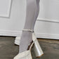 BETTER THAN EVER WHITE PLATFORM HEEL PUMP