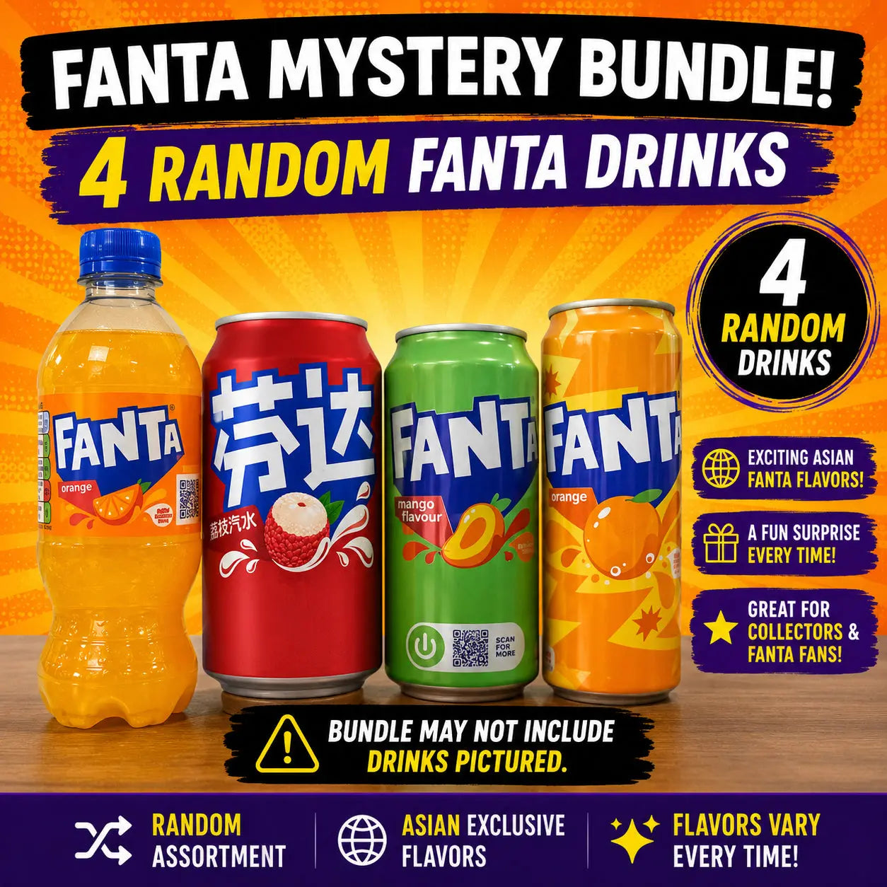 Fanta Mystery Box – Random Assortment of Imported Fanta Flavors
