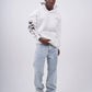 Floral Sleeve Embroidered Hoodie