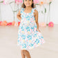 Floral Garden Ruffle Cross Back Dress