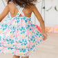 Floral Garden Ruffle Cross Back Dress