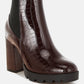 Foxy Faux Leather Croc Chelsea Boots