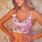 Pink Floral Embroidery  Lingerie Set