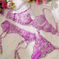Purple Embroidery Lingerie Set