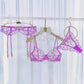 Purple Embroidery Lingerie Set