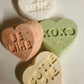 Organic bath bomb / Valentine's Day / conversation hearts / conversation heart bath bombs / organic bath fizzy / organic bath fizzie