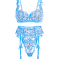 Azure Blossom Embroidery Lingerie Set