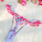 Fantasy Pink Bloom Embroidery Lingerie Set