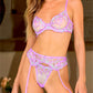 Purple Embroidery Lingerie Set