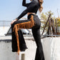 Texas Sun Bell Bottom Jean- Brown Fringe