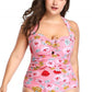 One Piece Plus Size Tie-Front Underwire Swimsuit