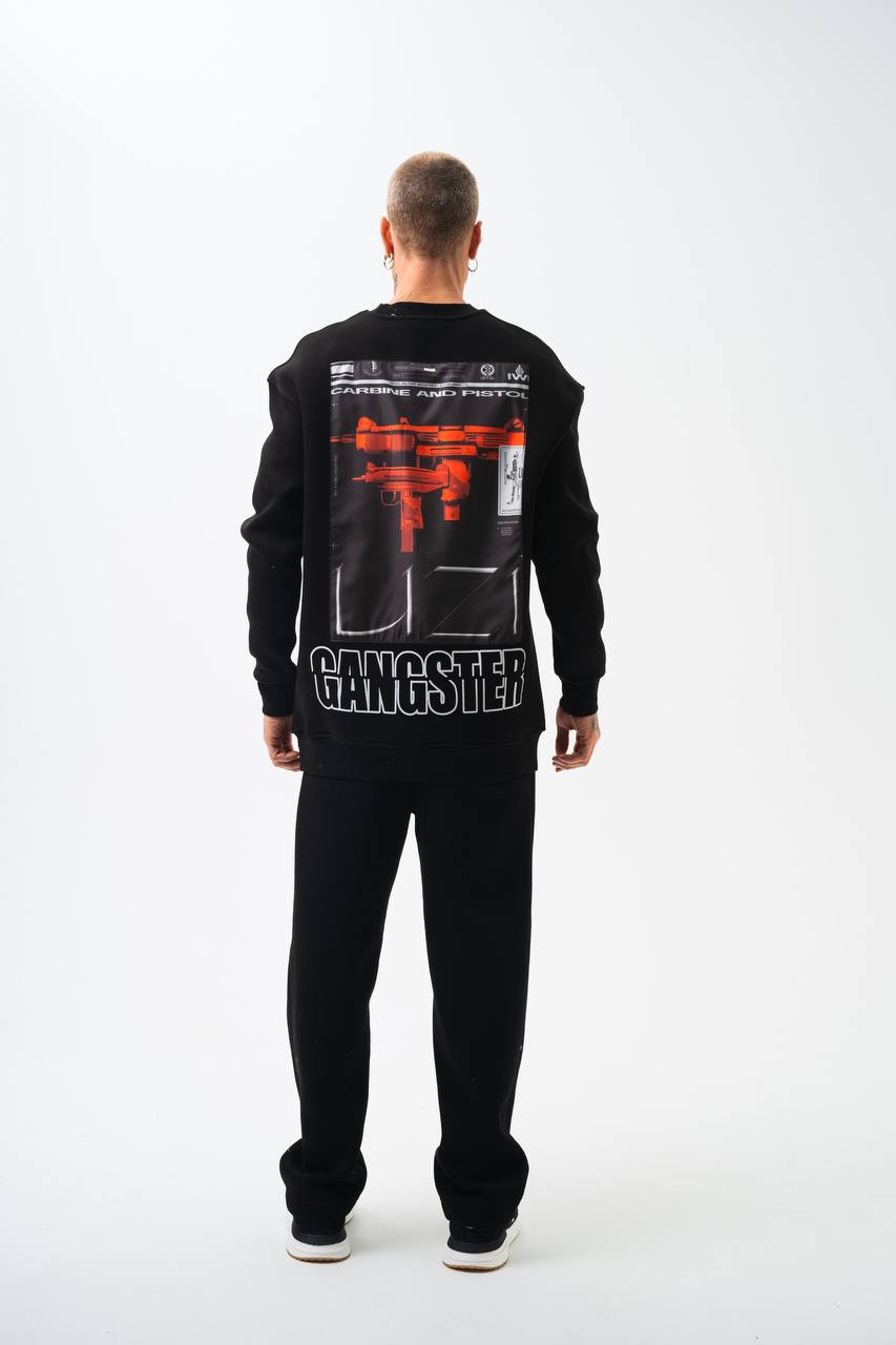 Gangster Oversized Sweatshirt: Urban Streetwear & Graphic Design