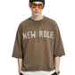 ELLE S/N Jersey 3/4 Sleeve Crop Top Tee with Detachable Necklace