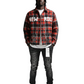 VERIN Heavy Flannel Crop Top Button Down Shirt