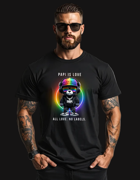 “PAPI IS LOVE” – Black Collection Pride Edition Tee