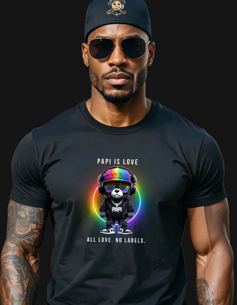 “PAPI IS LOVE” – Black Collection Pride Edition Tee