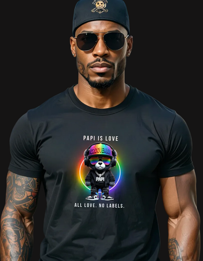 “PAPI IS LOVE” – Black Collection Pride Edition Tee