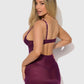YASMINE SHIMMER MESH O-RING THIGH GARTER CHEMISE SET