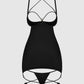 IRYNA SILKY MICRO & ROPE OPEN BACK CHEMISE & G-STRING SET
