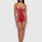 ANGELINA LIPS EMBROIDERY BOW BACK CHEMISE SET