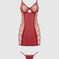 ANGELINA LIPS EMBROIDERY BOW BACK CHEMISE SET