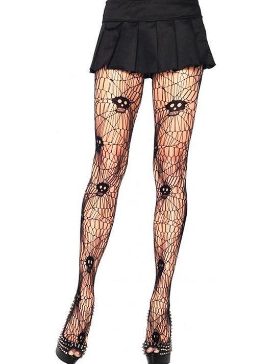 Artistic Skull Fishnet Tights