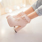 Round Toe Lace Up Ankle Boots