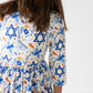 Happy Hanukkah 3/4 Sleeve Pocket Twirl Dress