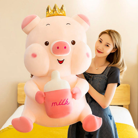 Adorable Crowned Kawaii Pig Plush