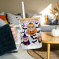 Highland Horror 17oz Glass Mug With Lid and Straw
