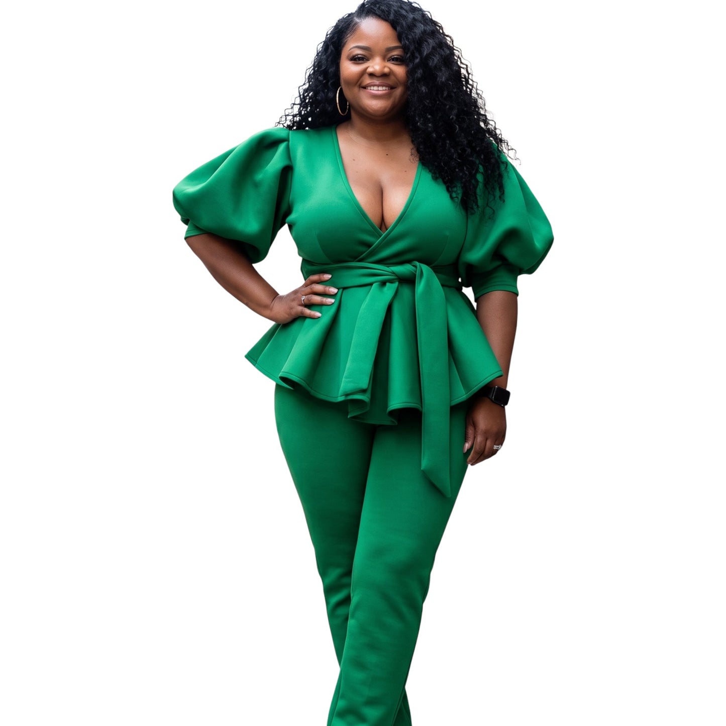 Elegant Puff Sleeve Legging Set