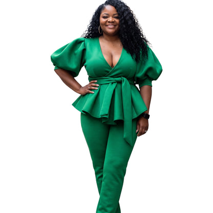 Elegant Puff Sleeve Legging Set