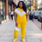 Color Block Sweat Pants Set