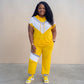 Color Block Sweat Pants Set
