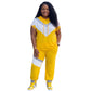Color Block Sweat Pants Set