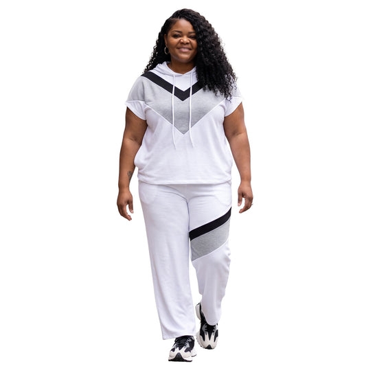 Color Block Sweat Pants Set