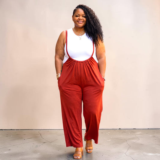 Boho Chic Wide Leg Suspender Pants