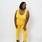 Ribbed Sleeveless Drawstring Waist Jumpsuit