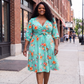 Floral A Line Flare Dress With Belt