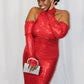 Metallic Ruched Dress With Sleeves