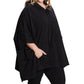 Black Oversized Poncho Hoodie Set