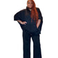 Black Oversized Poncho Hoodie Set
