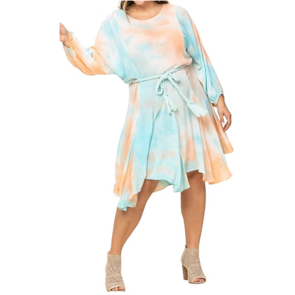 Chic Tie Dye Woven Mini Dress