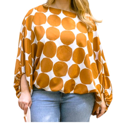 Geometric Dot Print Blouse