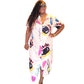 Allover Print Button Up Loose Fit Dress