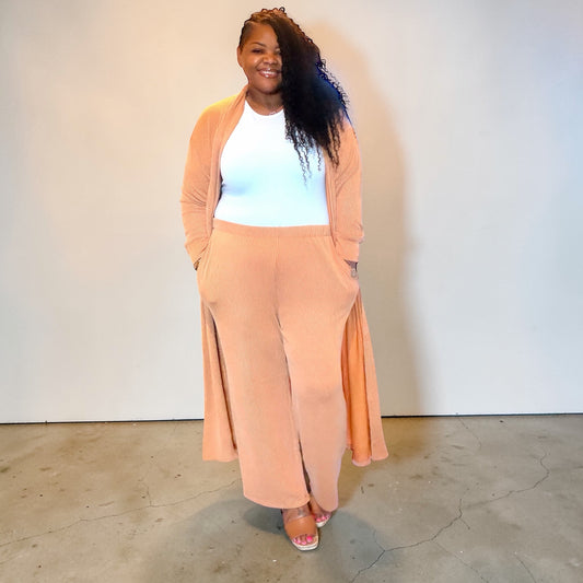 2 Piece Longline Cardigan And Pant Set
