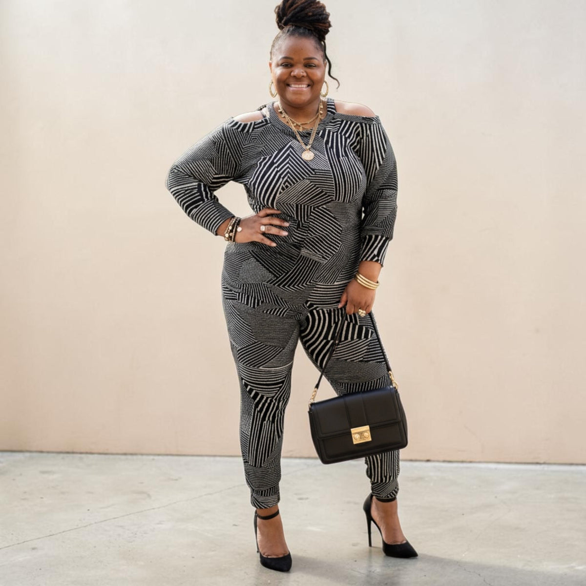 Classy Cold Shoulder Jogger Set