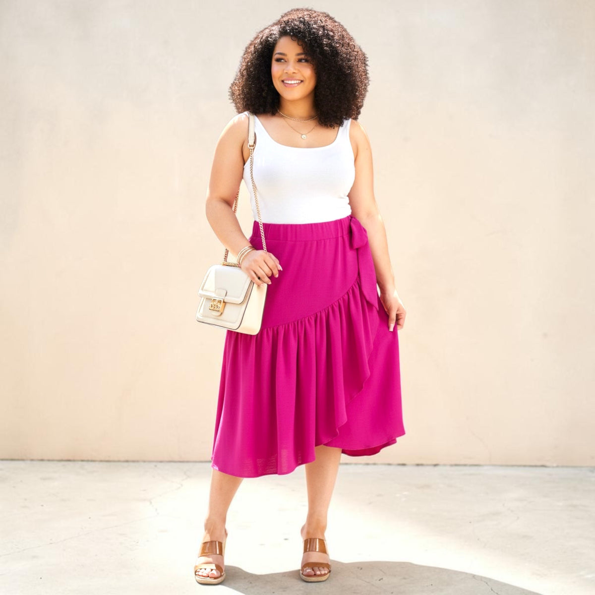 Airflow Midi Skirt With A Bow